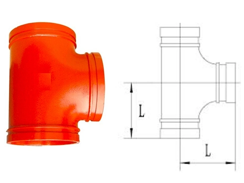 FM Approved Grooved Equal Tee for Fire Protection System / Dci Grooved Equal Tee