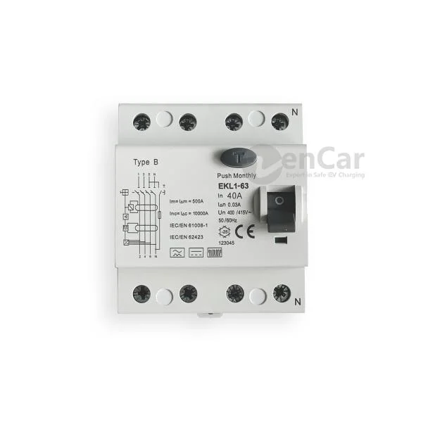 4 Pole 40A 415V RCCB Breaker Electromagnetic Type B 30mA Residual Current Circuit Breaker