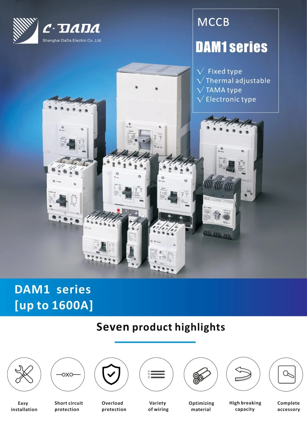 Dam1-800 Electronic Type Pr211 Molded Case Circuit Breaker MCCB