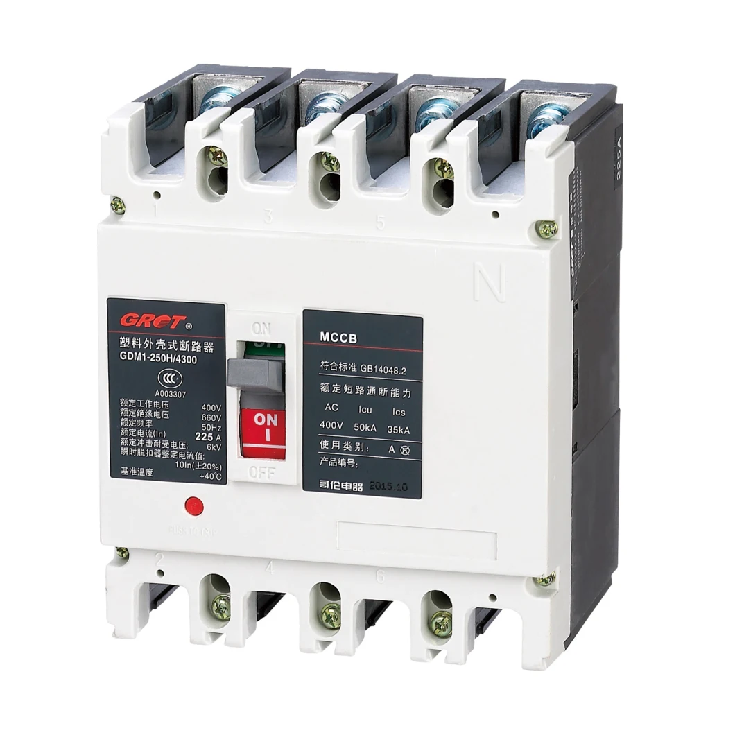 Power Distribution Circuit Breaker 3p+N/4p 200/225/250A-35ka/50ka Moulded Case Circuit Breaker