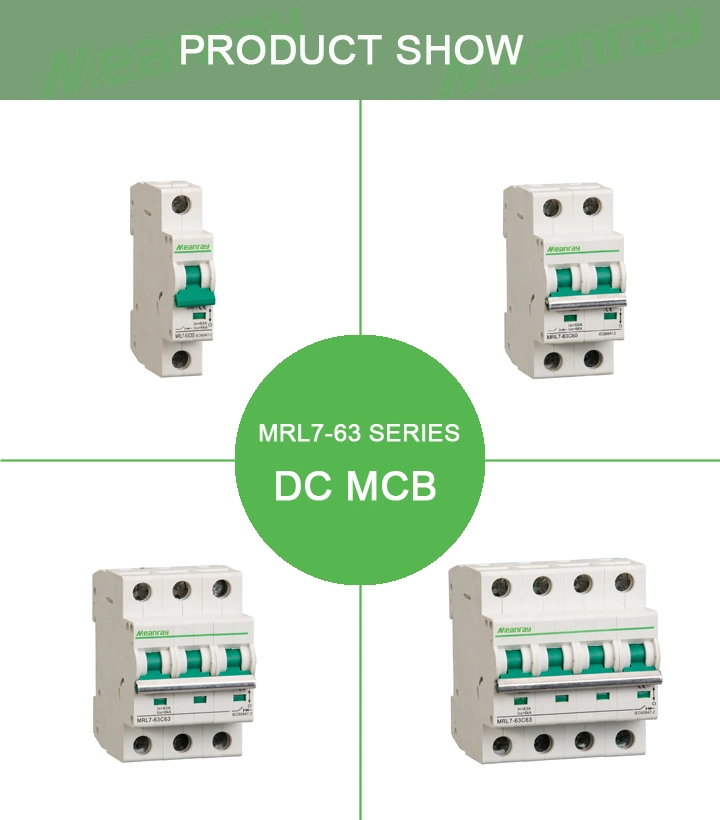 Single Phase Types Circuit Protector 250V Mini Circuit Breaker Switch DC MCB 63A