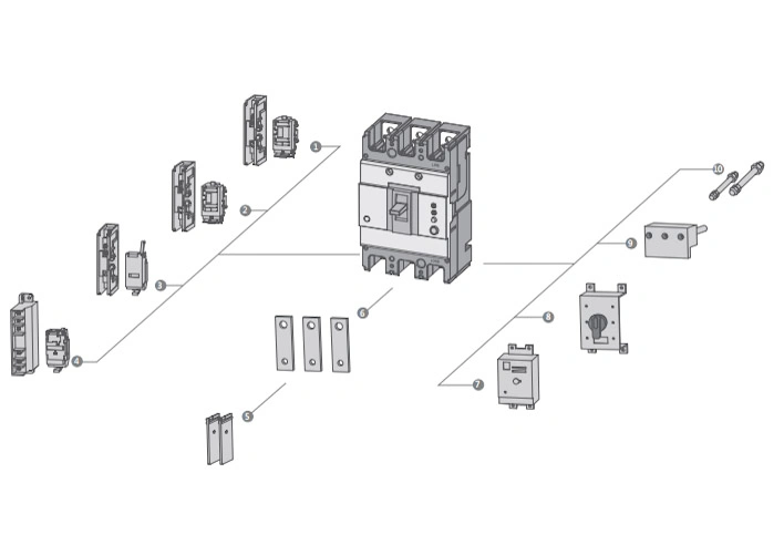 Ycm7   3p, 4p Moulded Case Circuit Breaker (hyundai MCCB breakers)