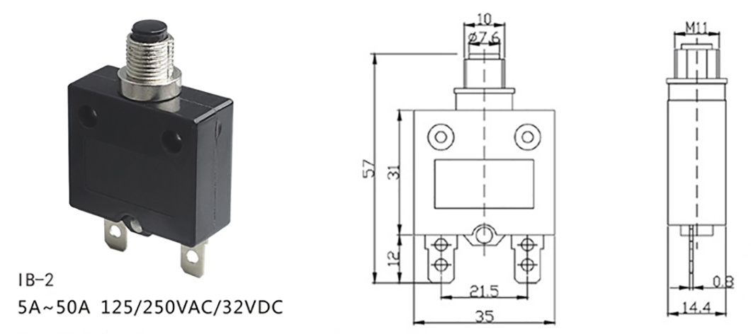 DC Circuit Breaker Thermal Overload Protector Switch for Refrigerator