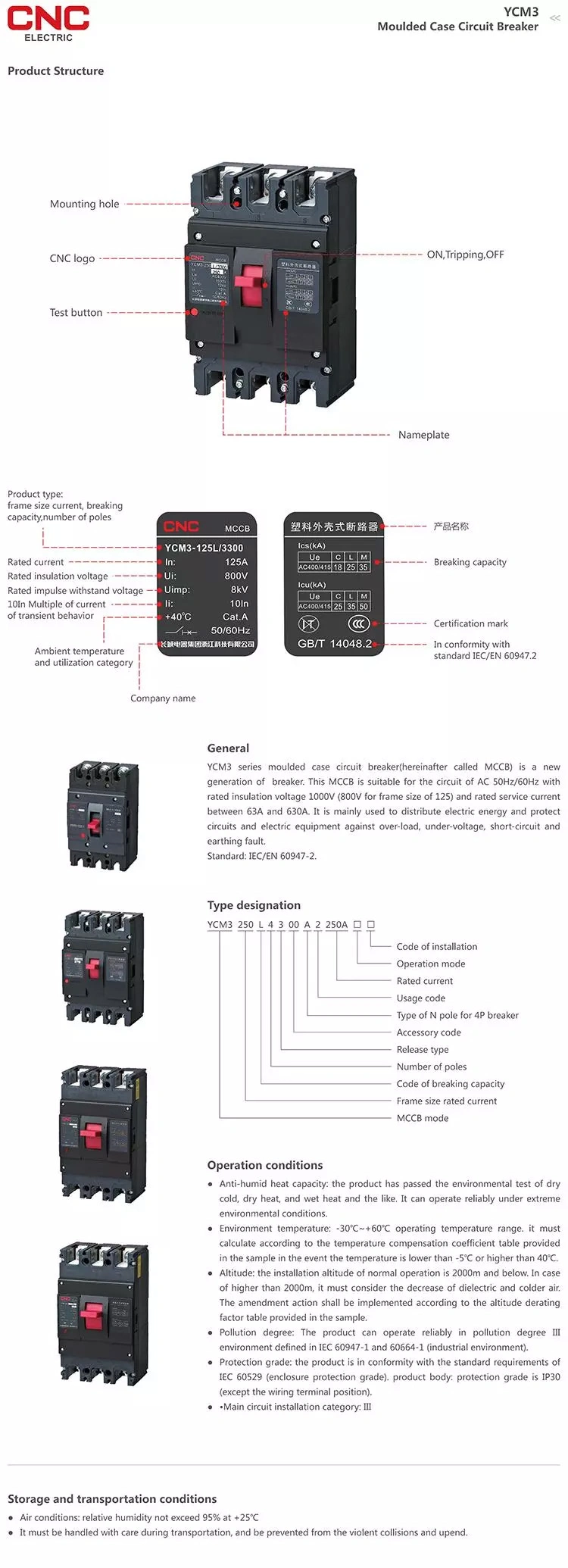 New Hot Selling Products 160A 4 Pole Circuit Breaker 160AMP MCCB 160 AMP