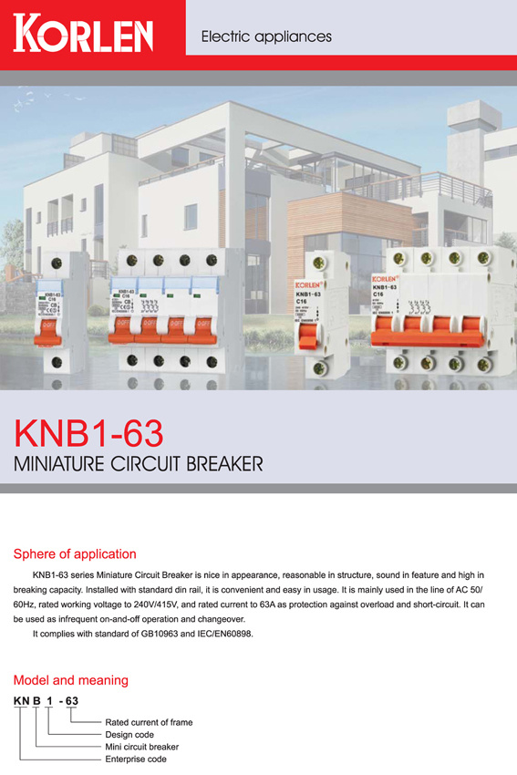 High Breaking Capacity Mini Circuit Breaker MCB Knb1-63-2018 S1 C32 with Ce, CB, Semko