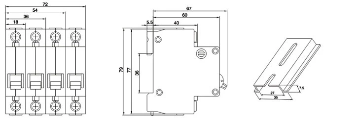 Dz47-32 Mini Circuit Breaker 3p Breaker