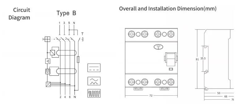 Ekl1-63b 32A B Type RCCB Residual Circuit Breaker