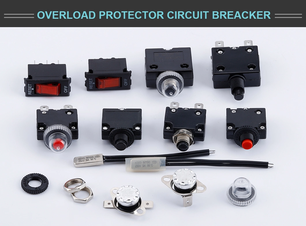 Electric Motor Overload Reset Switch 5A 10A 15A 20A 25A 30A Bent Terminal Automatic Circuit Breaker
