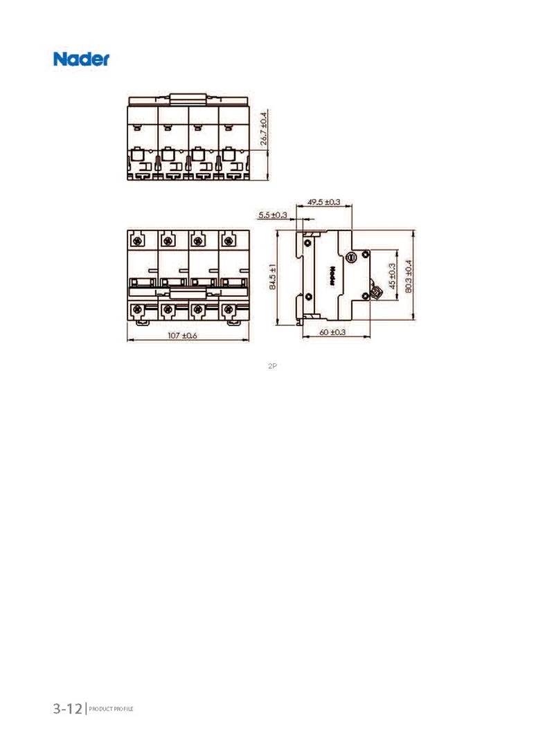 4pole of Real 10ka Mini Circuit Breaker Provide The Short Circuit and Overload Protection