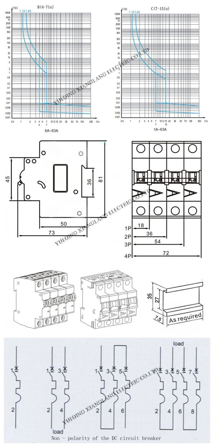 750V 3p Circuit Breaker Switch DC MCB for PV Solar System