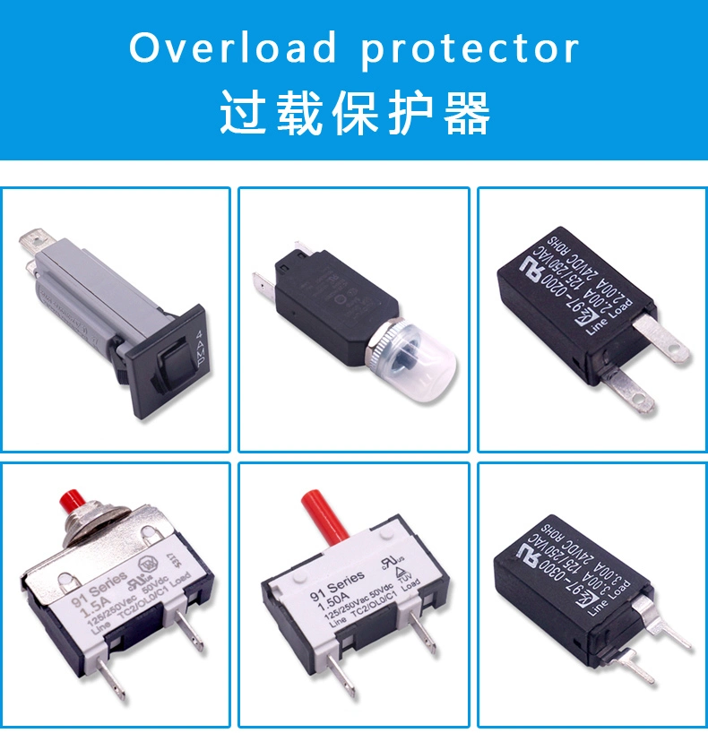 Thermal Overload Protector Micro Circuit Breaker Switch for Motor