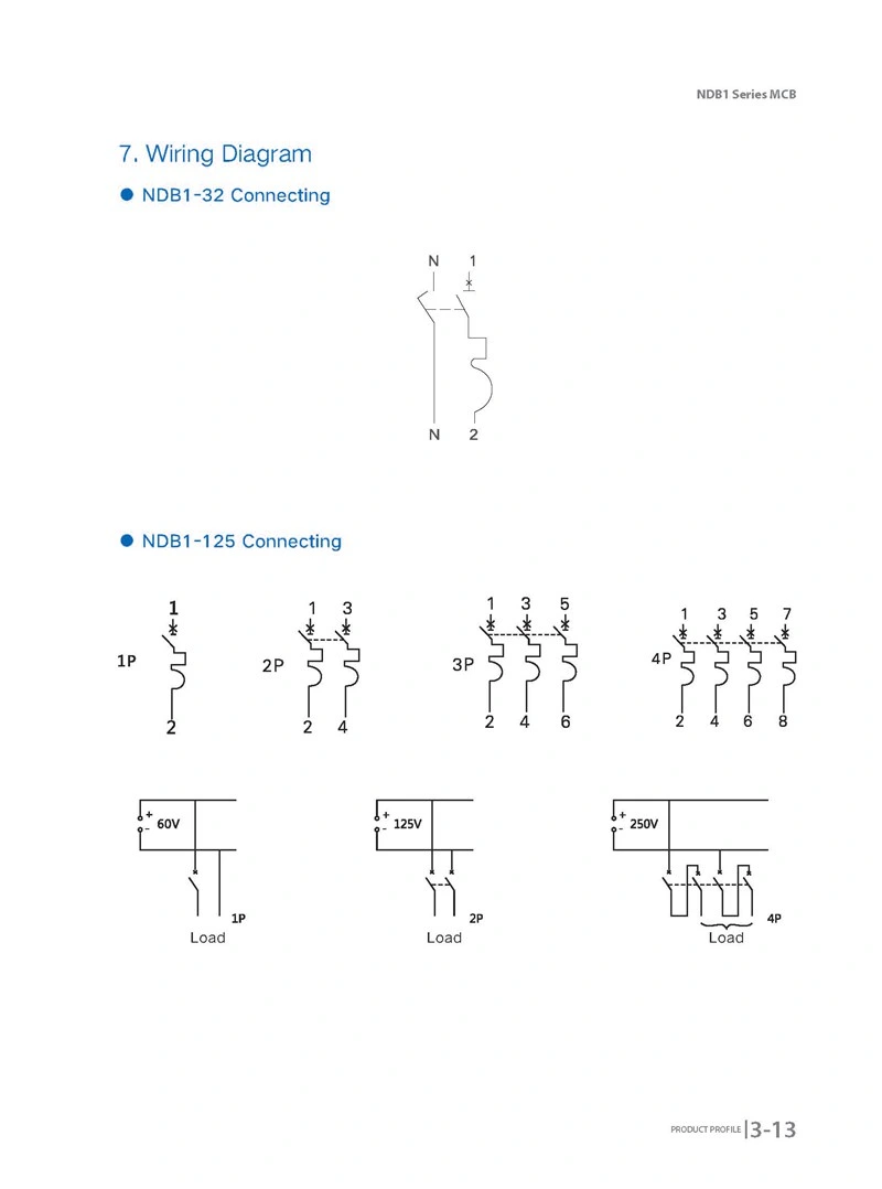 4pole of Real 10ka Mini Circuit Breaker Provide The Short Circuit and Overload Protection