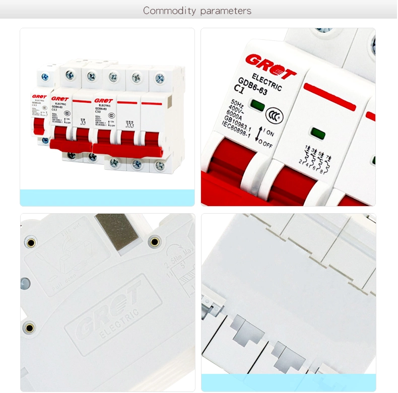 Gret Bipolar C20A Mini Low Voltage Circuit Breaker MCB