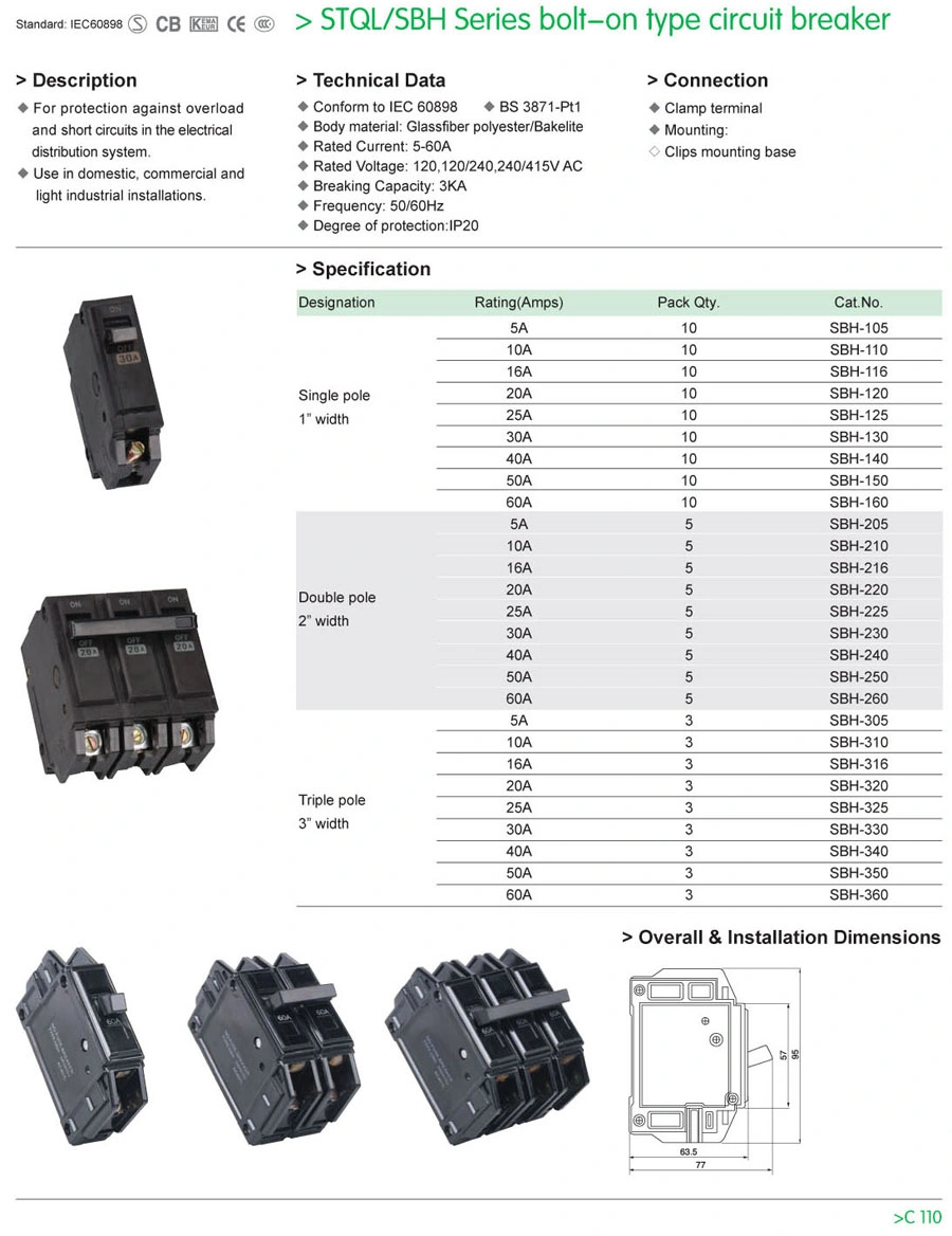 Professional Factory Tql Thqc Thqp Thql Mini Circuit Breaker, Miniature Circuit Breaker