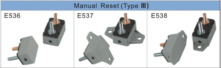 E536 E537 E538 Manual Reset Stud Mount 14V 28V Overload Protector Circuit Breaker