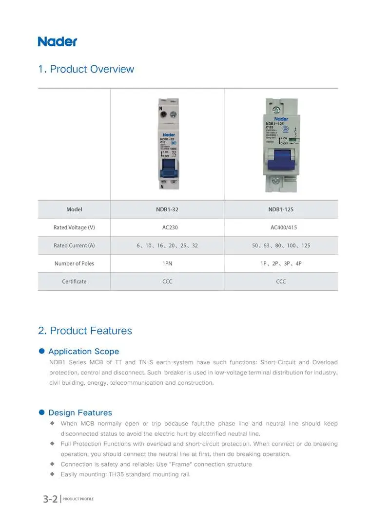 4pole of Real 10ka Mini Circuit Breaker Provide The Short Circuit and Overload Protection