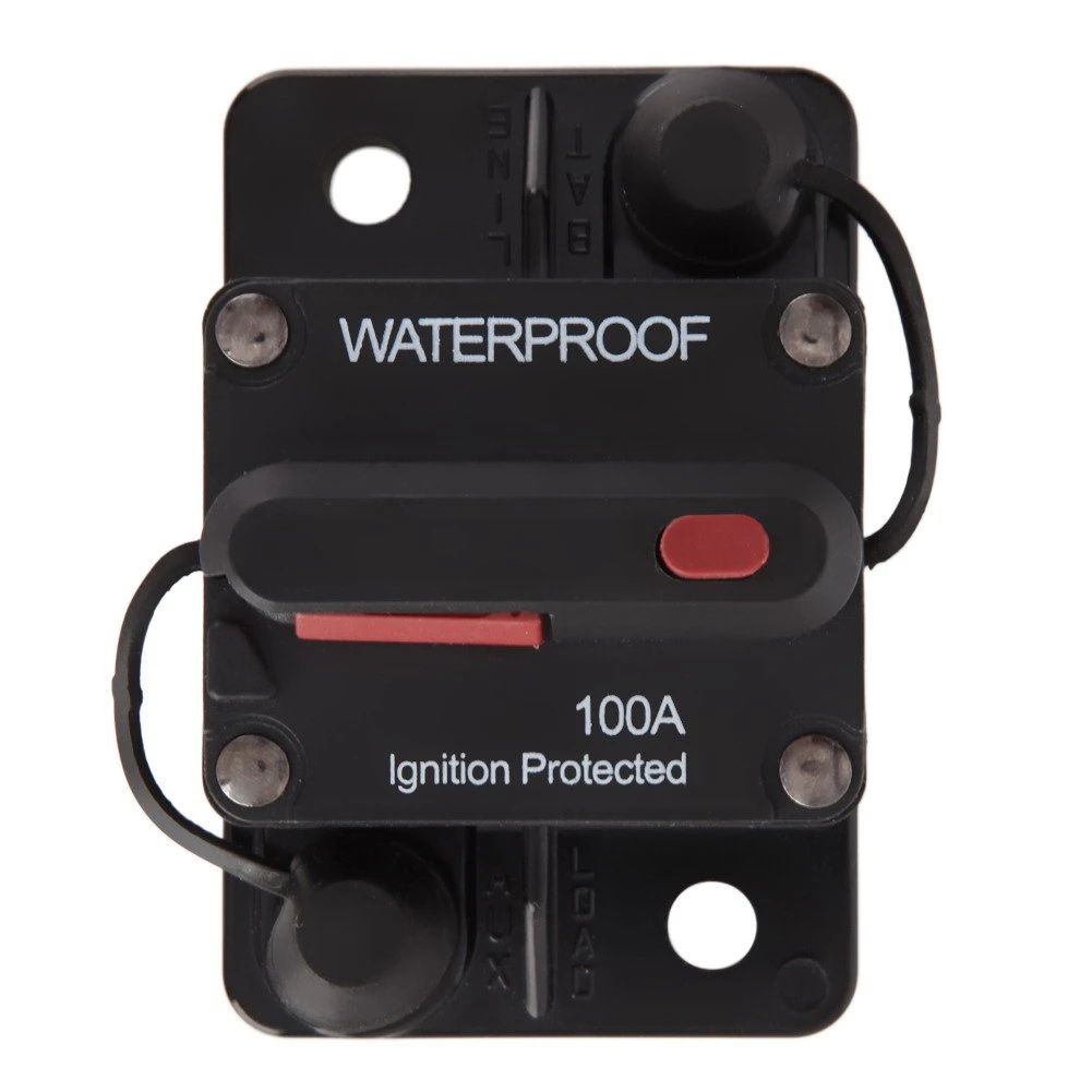 100AMP 12V/24V Waterproof Manual Reset Circuit Breaker Flush-Mount with Switchable Protection