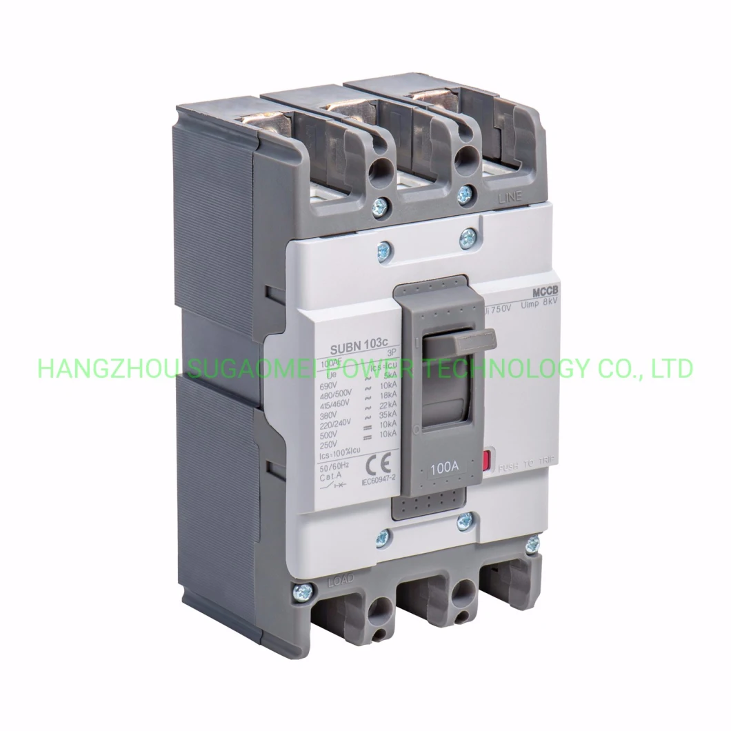 Subn103c 3p MCCB Thermal Magnetic Moulded Case Circuit Breaker 100A