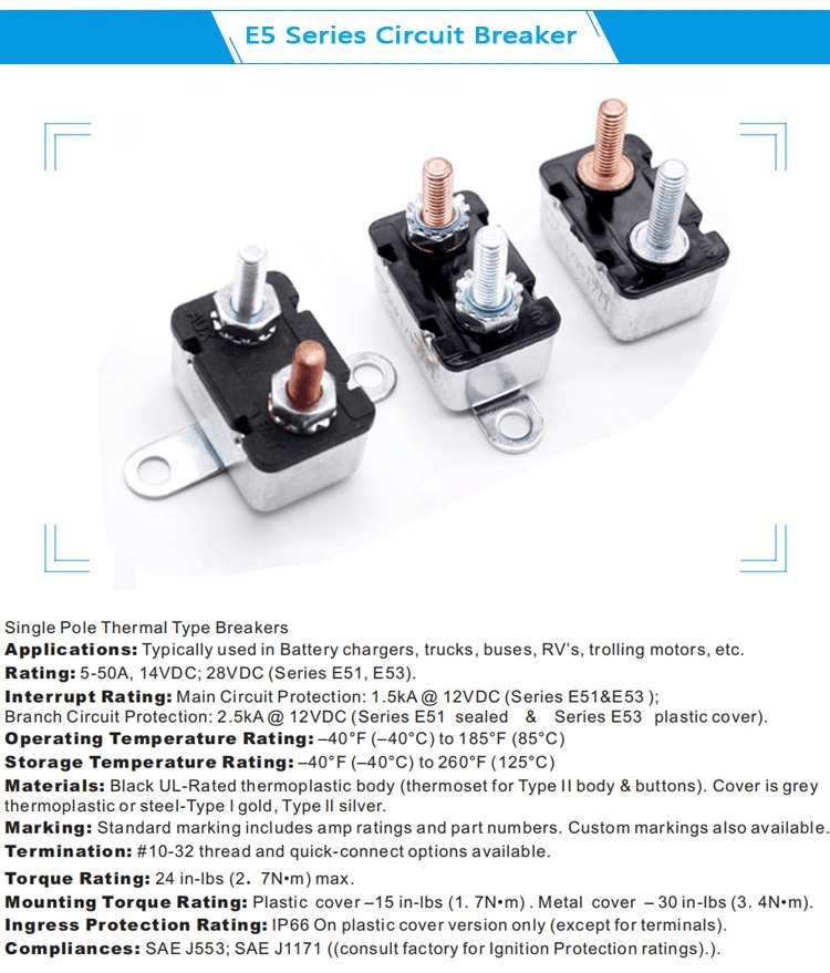 E521 E522 E523 Metal Wiring Modified Reset Stud Mount Overload Protector Circuit Breaker