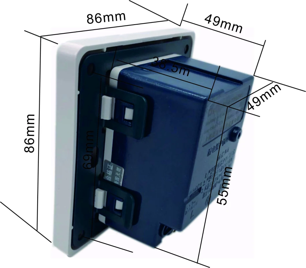 Square 86X86mm 10A Circuit Breaker Outlet for Electric