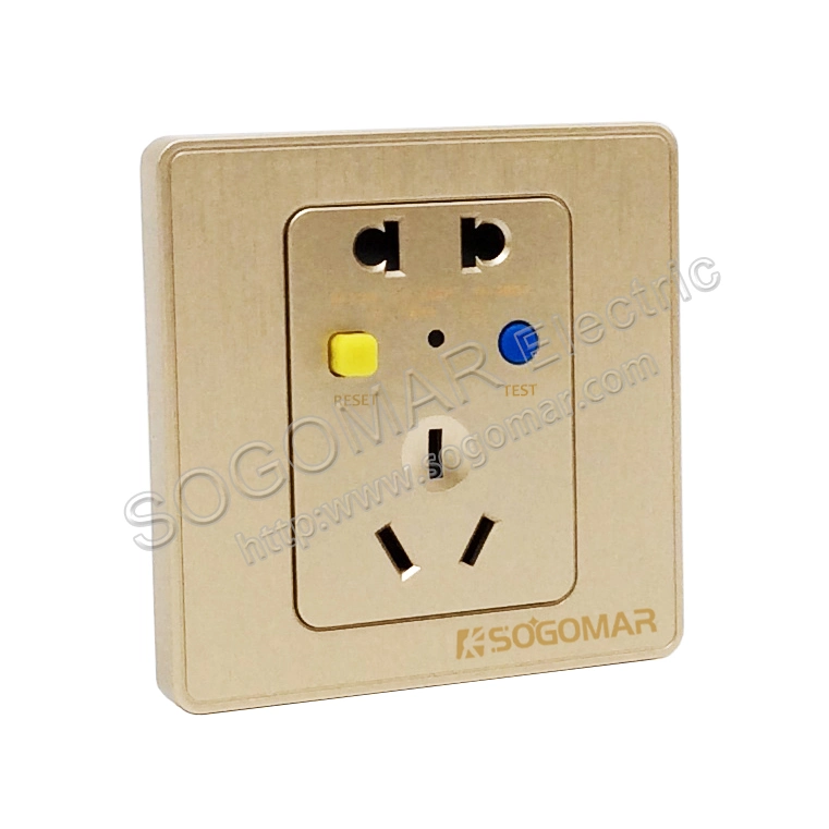 Square 86X86mm 10A Circuit Breaker Outlet for Electric