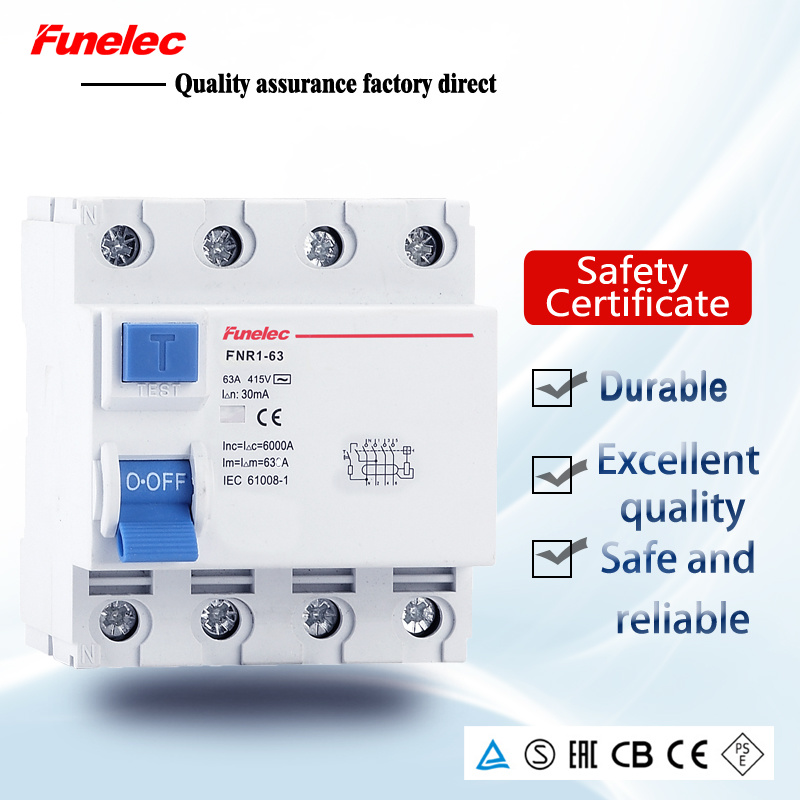 4p 25A 40A 50A 63A Residual Current Circuit Breaker RCCB