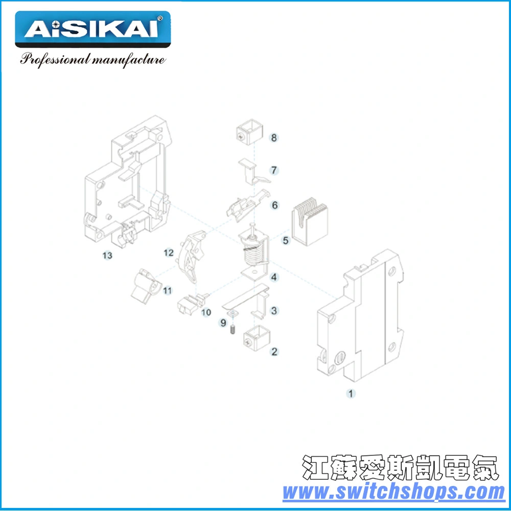 Mininature Circuit Breaker (MCB) (1P) Askb1-63 C10
