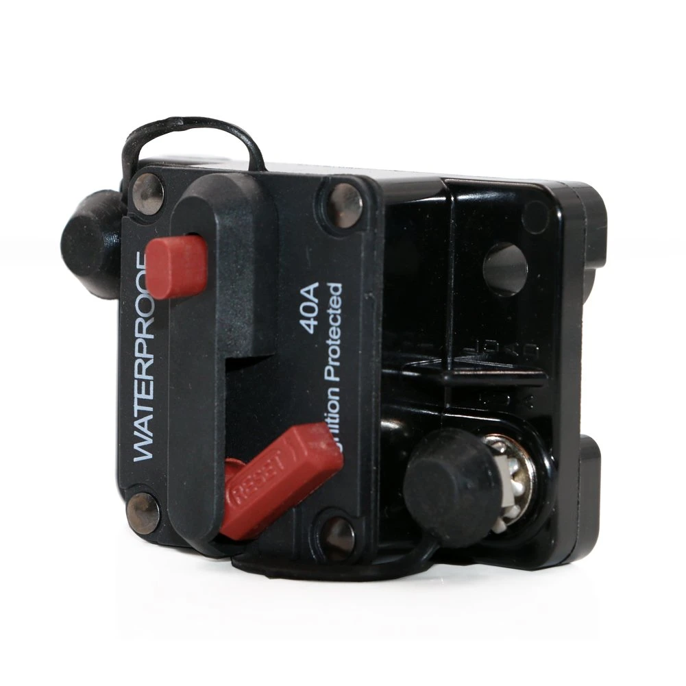 40 AMP Surface-Mount Circuit Breakers with Manual Reset, 12V- 48V DC, Waterproof (40A)