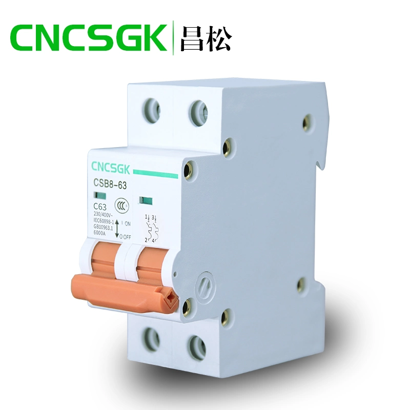 China 1p Single Phase 1 2 6 AMP Mini C32 C63 Circuit Breaker / MCB Types