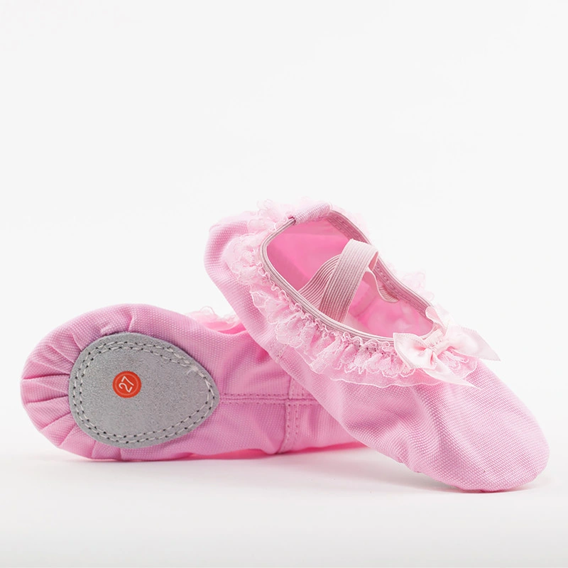Pink Wholesale Ballet Shoe Worldwide Canvas Ballet Shoes Canvas Split Sole Ballet Flat Shoes