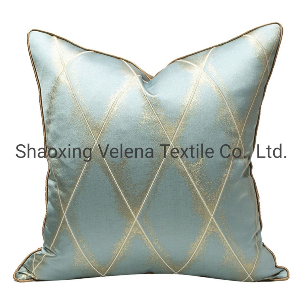 Light Luxury Yarn-Dyed Jacquard Diamond Striped Sofa Pillow New Style Hotel Chair Back Cushion Fabric