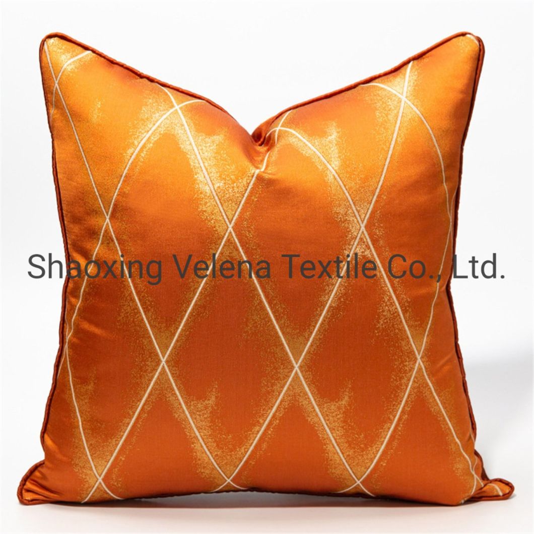 Light Luxury Yarn-Dyed Jacquard Diamond Striped Sofa Pillow New Style Hotel Chair Back Cushion Fabric