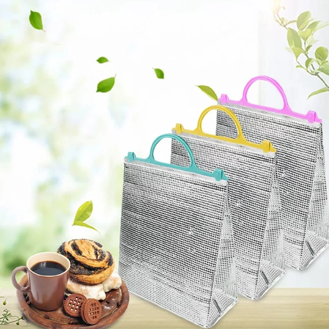 Customized Foldable Waterproof Reusable Thermal Aluminium Foil Tote Cooler Bag to Keep Food Cold