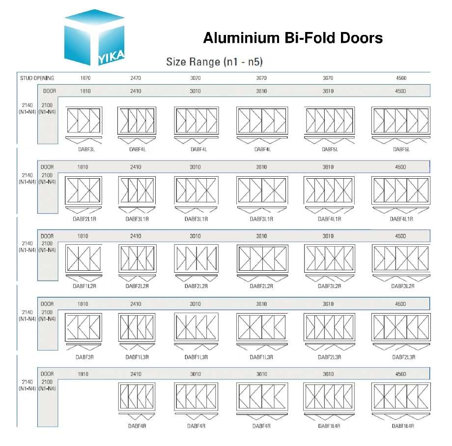 Malaysia Style Double Glaze Aluminium Bifolding Door for Balcony Door