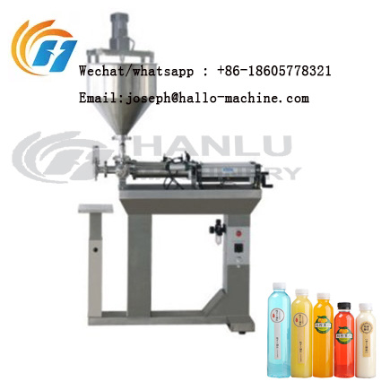Table Type Semi Automatic Manual Mixing Hopper Paste Filling Machine with One Nozzle