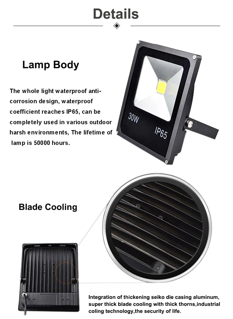 Environmental Friendly AC85-265V Cool White IP65 Aluminum Outdoor 20W LED Projector Architectural Flood Light
