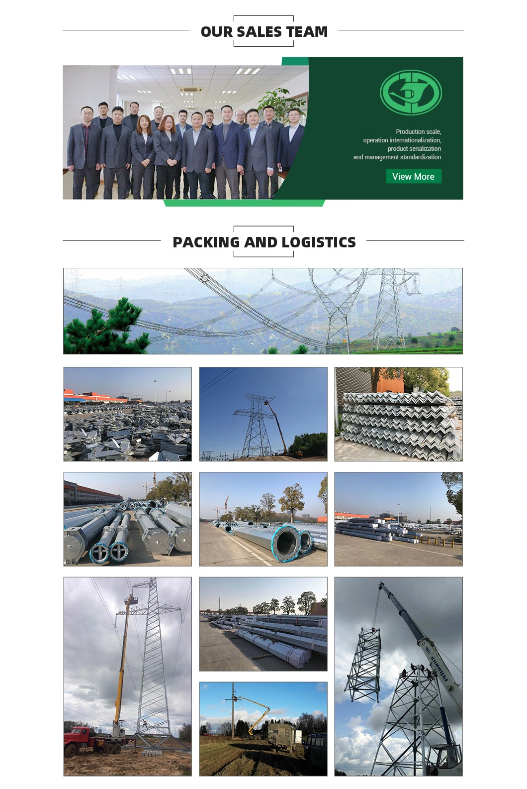 Double Circuit Multi-Terminal DC Angle Steel Electric Power Transmission Line Steel Pole Towers