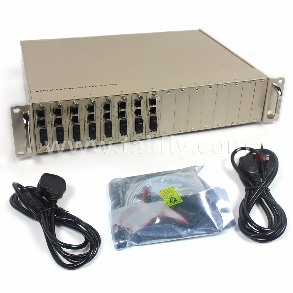 2u 19inch 16 Slots Rack-Mount Manageable Media Converter Chassis