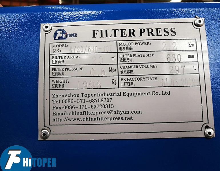 Silver Pulp Used Small Chamber Filter Press, Filtro Prensa