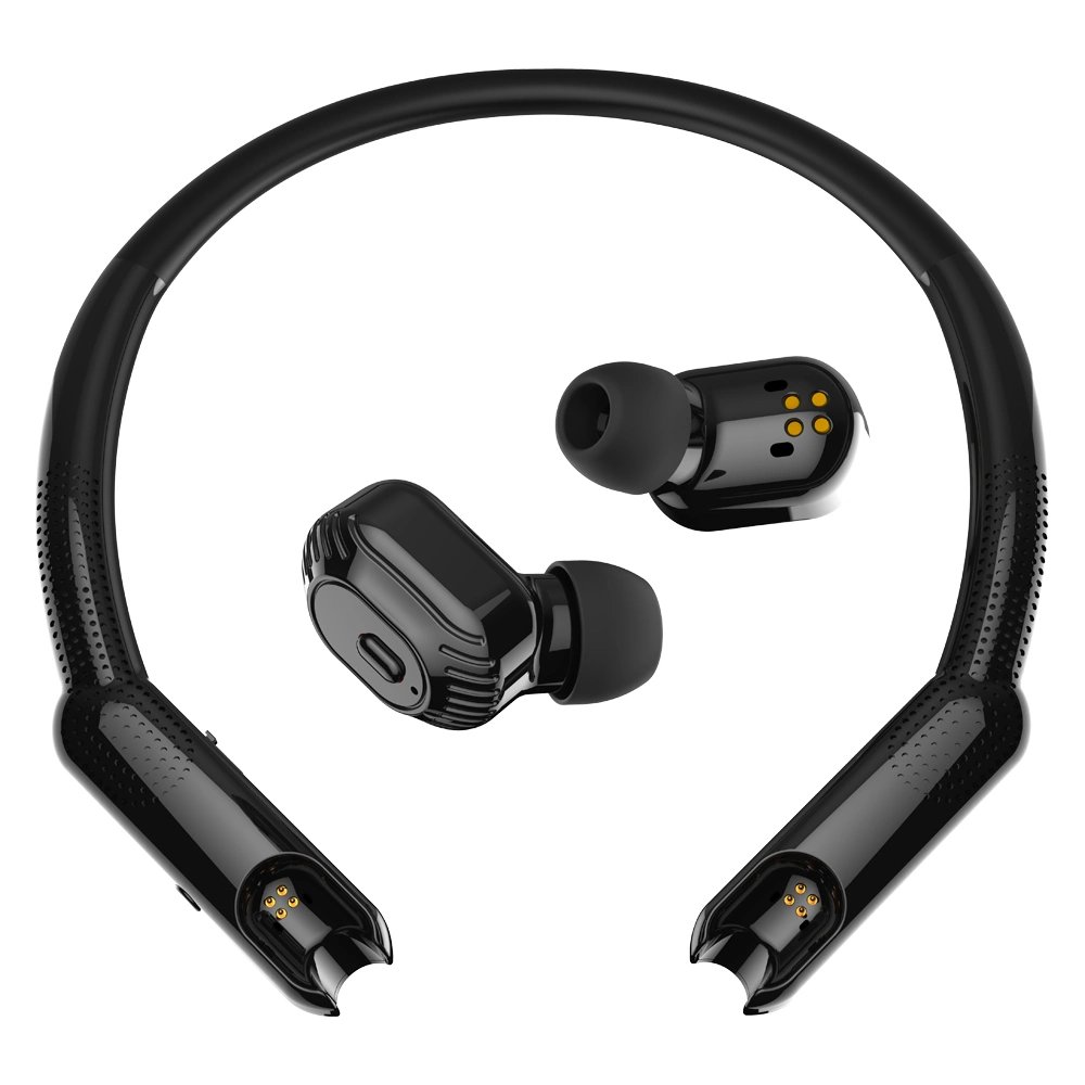 Tws Bluetooth Earphones Sport HiFi Wireless Headphones Noise Cancelling Game Headset (including Portable Neck Radio)