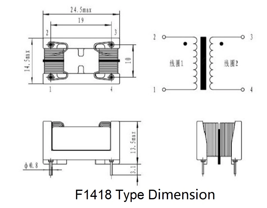 Common Mode Choke Frame Core Power Line Filter (FCC1418 Series)
