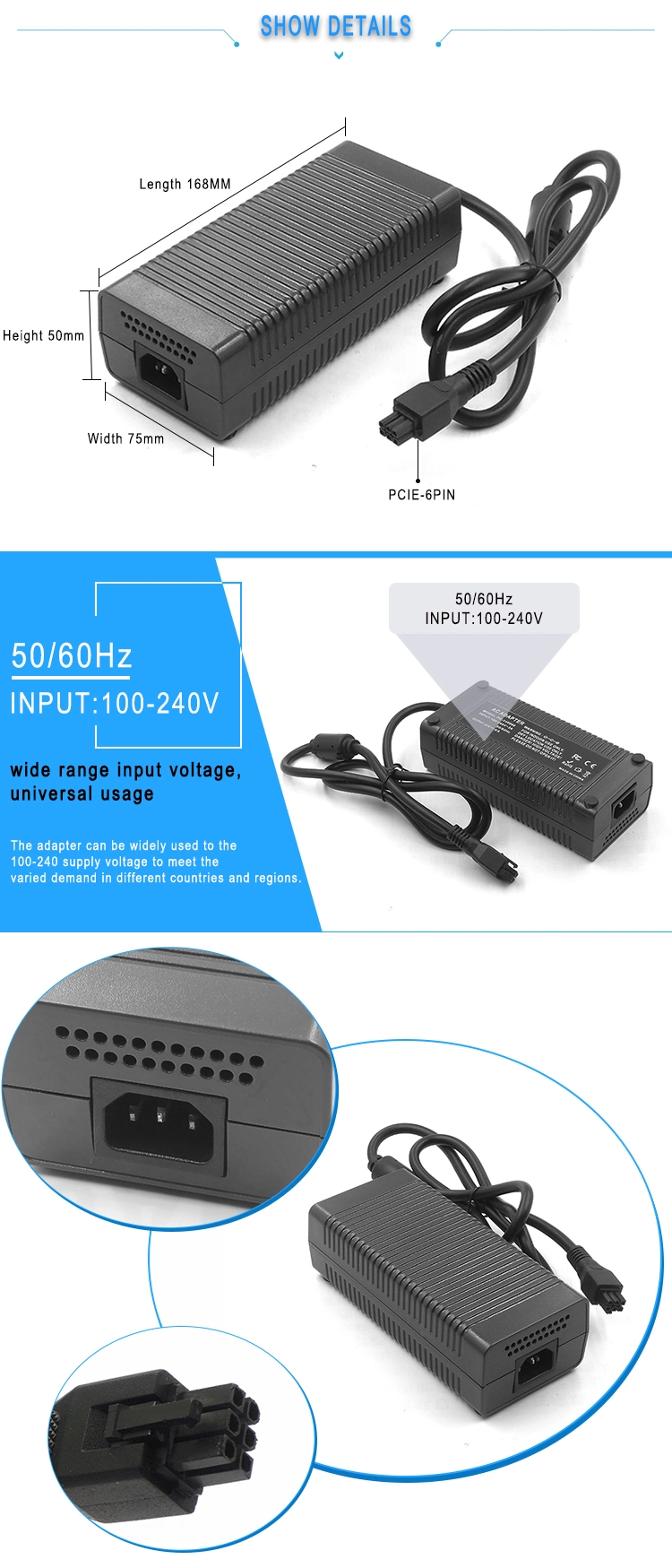 AC DC Power Adapter Transformer 5V DC Power Adapter 15 AMP Power Supply Adapter