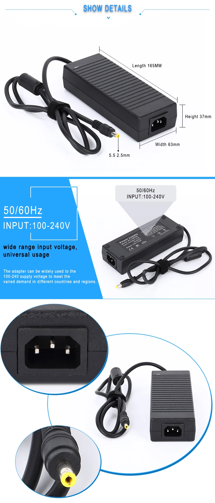Pengchu 24V 4A 6A AC power supply 96W 144W switching power supply adapter for computer