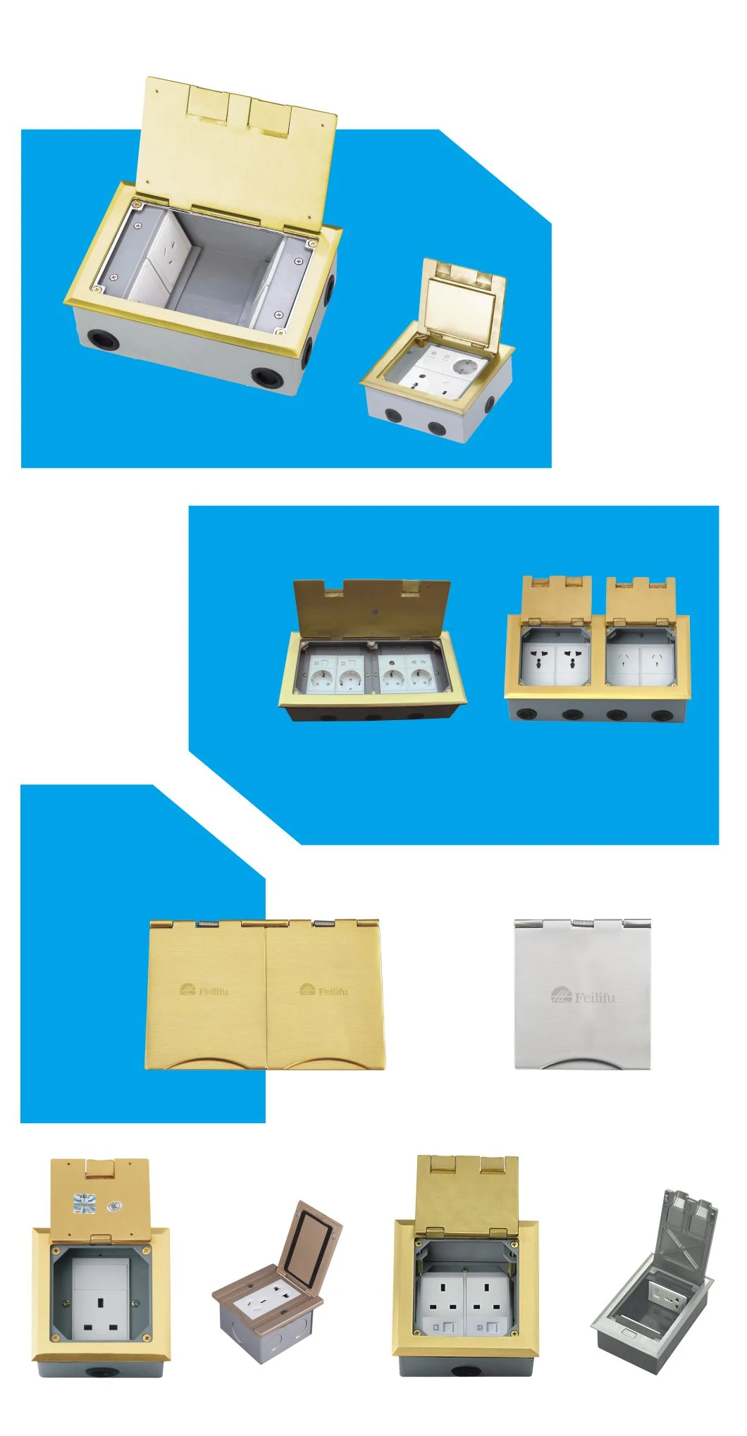 Floor Mounted Electrical Sockets/Electrical Floor Receptacle/Power Socket