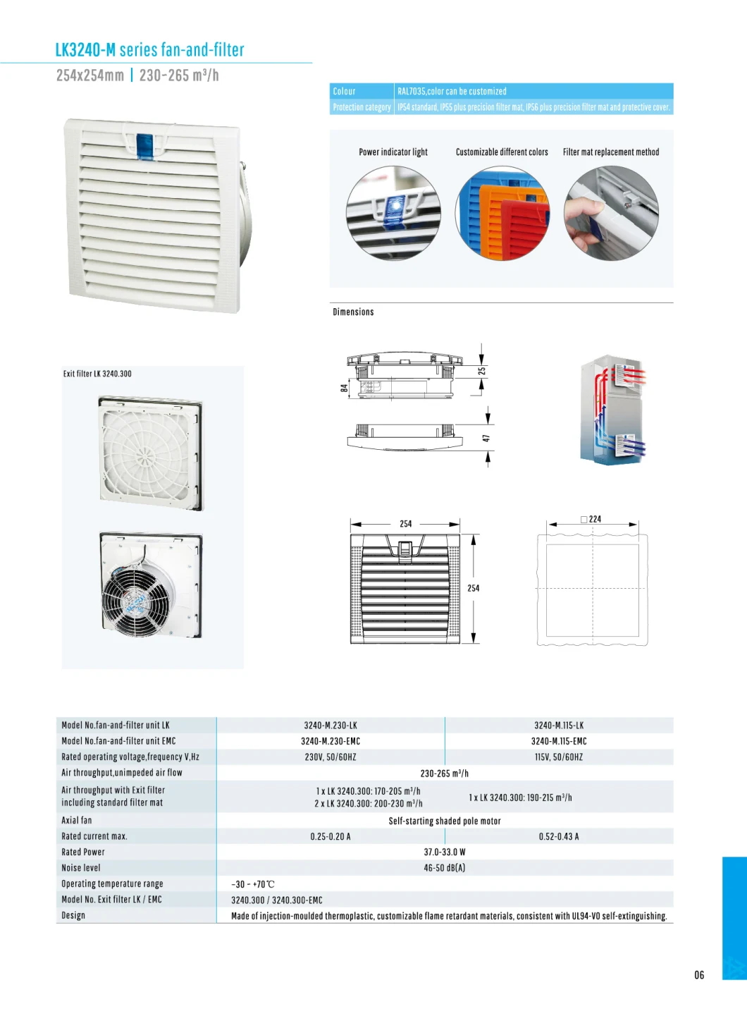 EMC Motor, Energy-Saving, High Quality HEPA Louver Filter with Fan Lk3240-M