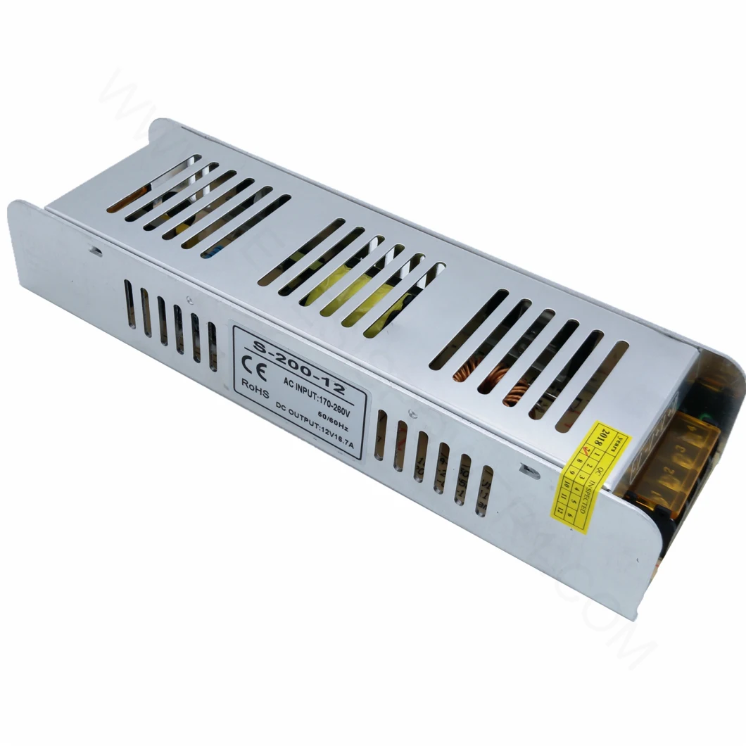 200W12V Classic Power Driver Transformer AC DC SMPS, Ultrathin Slim Single Output LED Driver SMPS