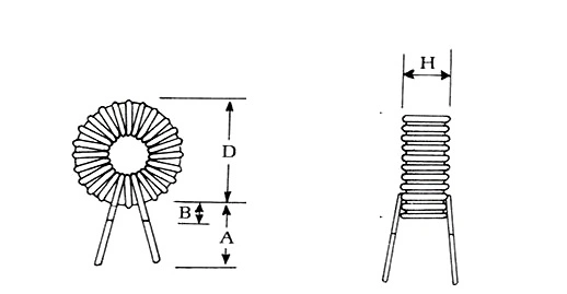 Vertical Toroidal Ferrite Core Choke Coil Filter Inductor