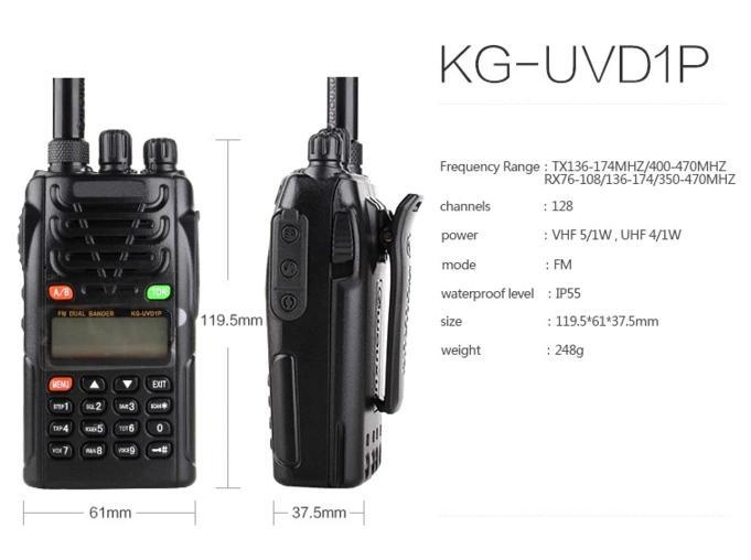 Wouxun Kg-Uvd1p Portable Handheld VHF UHF Two Way Radio Ham CB Radio FM Walkie Talkie