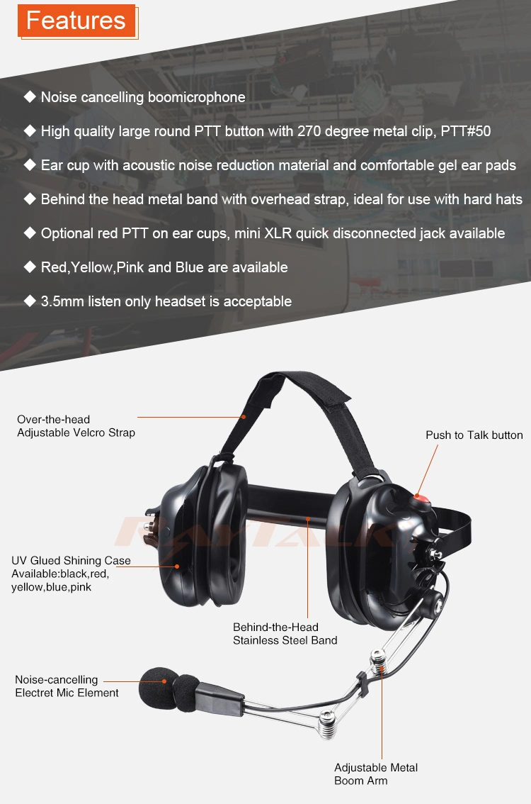 Behind The Head Noise Cancelling Racing Radio Headset