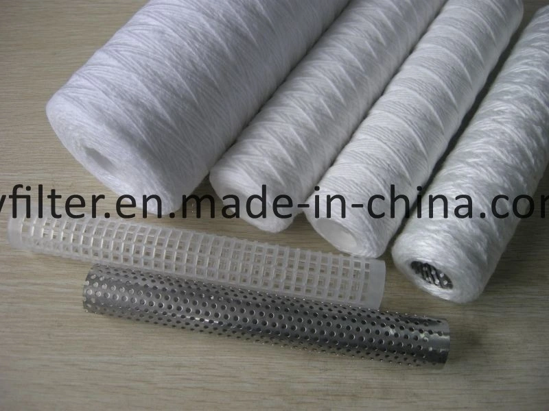 Stainless Steel Core PP Absorbent Cotton Thread String Wound Element Power Plant Filter Cartridge